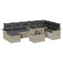  9 Delt Hage Sofa Sett med Puter Lys Grå Poly Rotting