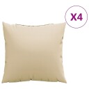  Sofaputer 4 stk beige 60x60 cm stoff