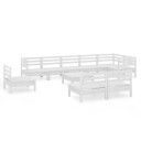 vidaXL Hagesofagruppe 10 deler heltre furu hvit