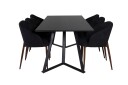 Venture Home Marina Spisegruppe 180 cm Rektangulær med 6 Arch Stoler Sort