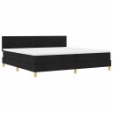  Sengebunn med madrass & LED Svart 200x200 cm Stoff