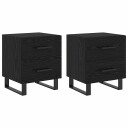  Sengeskaps 2 pcs Svart eik 40 x 35 x 47.5 cm Konstruert tre