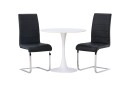 Hamden Spisegruppe 80 cm Rund med 2 Tempo Stoler   Svart