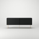 Decotique Vogue Mediabenk med Ben 136 cm Antrasitt / Messing