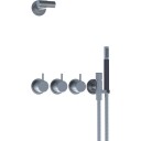 Vola 5471R-081 Dusjtermostat, med hode- og hånddusj, sort matt