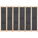  Romdeler 6 paneler grå 240x170x4 cm stoff 8718475730866