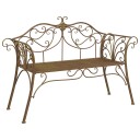 vidaXL Hagebenk 2  seter 131 x 47,5 x 90 cm Stål Antikk Brun