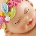 Kaketopp Baby Sovende Jente Med Havfruehale 6cm 