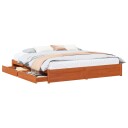  Sengestamme med skuff Vokset Brun 200 x 200 cm Massiv furu