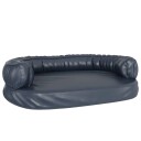 Vidaxl Ergonomisk Hundeseng Skum Mørkeblå 88X65 cm Kunstig Skinn