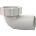 Smartline 40 mm PP bend 88 grader 11/2" 1 1/4 m/gj og mutter off white