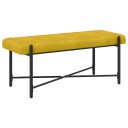 vidaXL Knappet tuftet benk med puter Gul 110 x 40 x 46 cm Fløyel