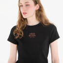 Calvin Klein Jeans Ss 2X2 Baby Rib Logo Baby Tee Black L