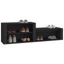 vidaXL Skoskap svart 150x35x45 cm konstruert tre