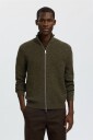 Selected Men   Kardigan Slhdane LS Knit Structure Full Zip   Grønn