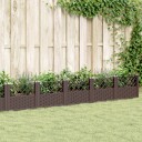 Plantekasse med plugger brun 363,5x43,5x43,5 cm PP