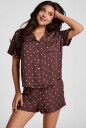 Hunkemöller Pyjama Short Satin Brun