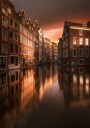 Amsterdam Evening Poster Plakat / 50x70cm