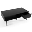 Sofabord med skuff og åpen hylle – Svart 109 x 55 x 39,5 cm