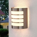 Lindby Stripet edelstål-utevegglampe Noyan