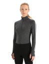 Icebreaker W Zoneknit 260 Ls Half Zip Jet/hthr/blk/metro/h/cb Jet/Hthr/Blk/Metro/H/CB female L