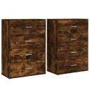  Skjenker 2 stk røkt eik 60x31x84 cm konstruert tre 8721102594670