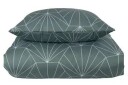 Borg Living Sateng sengesett - 140x220 cm - Hexagon grønn - 100% Bomullssateng
