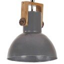 vidaXL Industriell hengelampe 25 W grå rund mangotre 32 cm E27