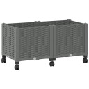 vidaXL Hagekrukke med hjul Lysegrå 80 x 40 x 48 cm PP