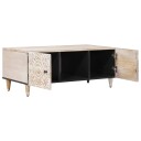  Kaffebord Hvit 100 x 54 x 40 cm Massiv mango tre