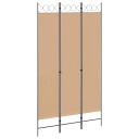 vidaXL 3-panel romdeler Beige 120 x 220 cm Stoff