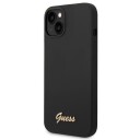 Guess Iphone 14 Plus Deksel Liquid Silicone Metal Logo Svart