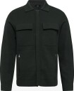 Reiss Fleetwood Ls Concealed Placket Milano Jacket   DARK GREEN   L