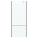 vidaXL Dusjvegg svart 80x195 cm halvfrostet ESG-glass