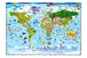 Fototapet World Map For Kids 300x210 - Artgeist sp. z o. o.