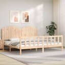 vidaXL Sengeramme med hodegavl 200x200 cm heltre 8720845974862
