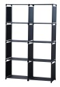 Herzberg 8-lags flerbruks bokhylle og oppbevaringsstativ - 85x125 cm svart