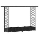 vidaXL Hevet Bed med Trellis og Tak Svart 203 x 40 x 121 cm PP