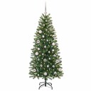  Kunstig juletre med 150 LED med stativ grønn 150 cm PE og PVC
