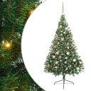 Kunstig Forhåndsopplyst Juletre med 300 LED grønn 180 cm PVC