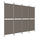 vidaXL Romdeler 4 paneler antrasitt 200x180 cm stoff