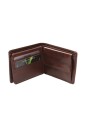 Nord Leather Liten dollar herre skinn lommebok 7 kort/ myntlomme Brun