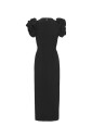Rotate Crepe Puffy Midi Dress Kjole Sort 38
