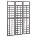 vidaXL Romdeler/espalier 3 paneler heltre gran grå 121x180 cm
