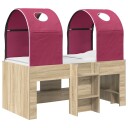  Seng med Tunnel 4 pcs Sonoma og Rød Konstruert tre