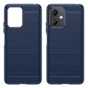 Xiaomi Redmi Note 12/Poco X5 Børstet TPU Deksel Karbonfiber Blå