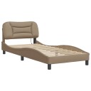  Sengeramme med LED-lys cappuccino 90x200 cm kunstig lær 8721012356252