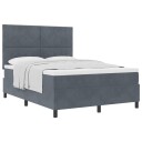  Box Spring Seng med Madrass Mørk Grå 140x200 cm Fløyel