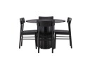 Venture Home Olivia Matgruppe 110 cm Rund med 4 Montros Stoler Sort