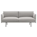 Muuto Outline Sofa 2 seater   Black Base   Clay 12 Black